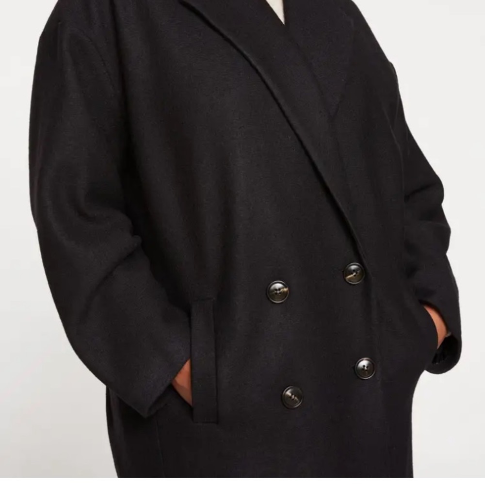 NWT Blair Double Breasted black Wool Coat Universal Standard sz L (22-24)